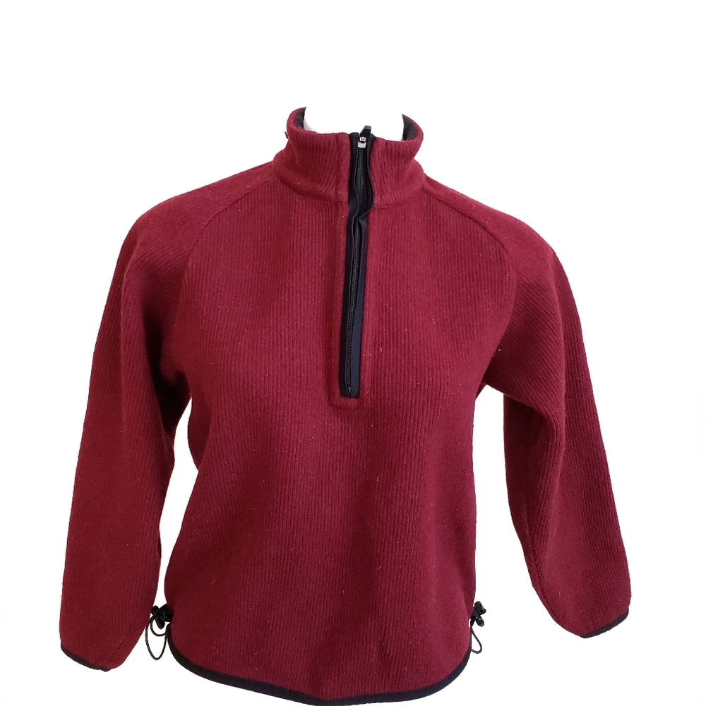 Eastern Mountain Sports 1/4 Zip Small Red Sweater - Picture 2 of 7